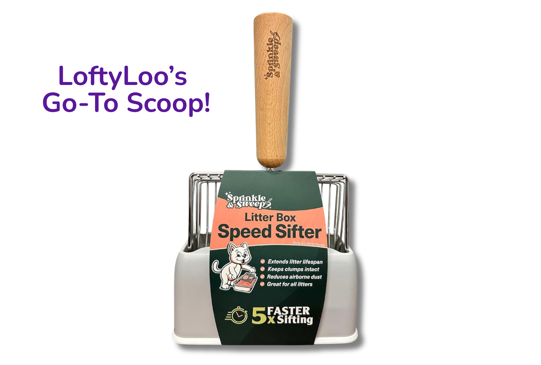 Sprinkle & Sweep Metal Cat Litter Scoop Washable