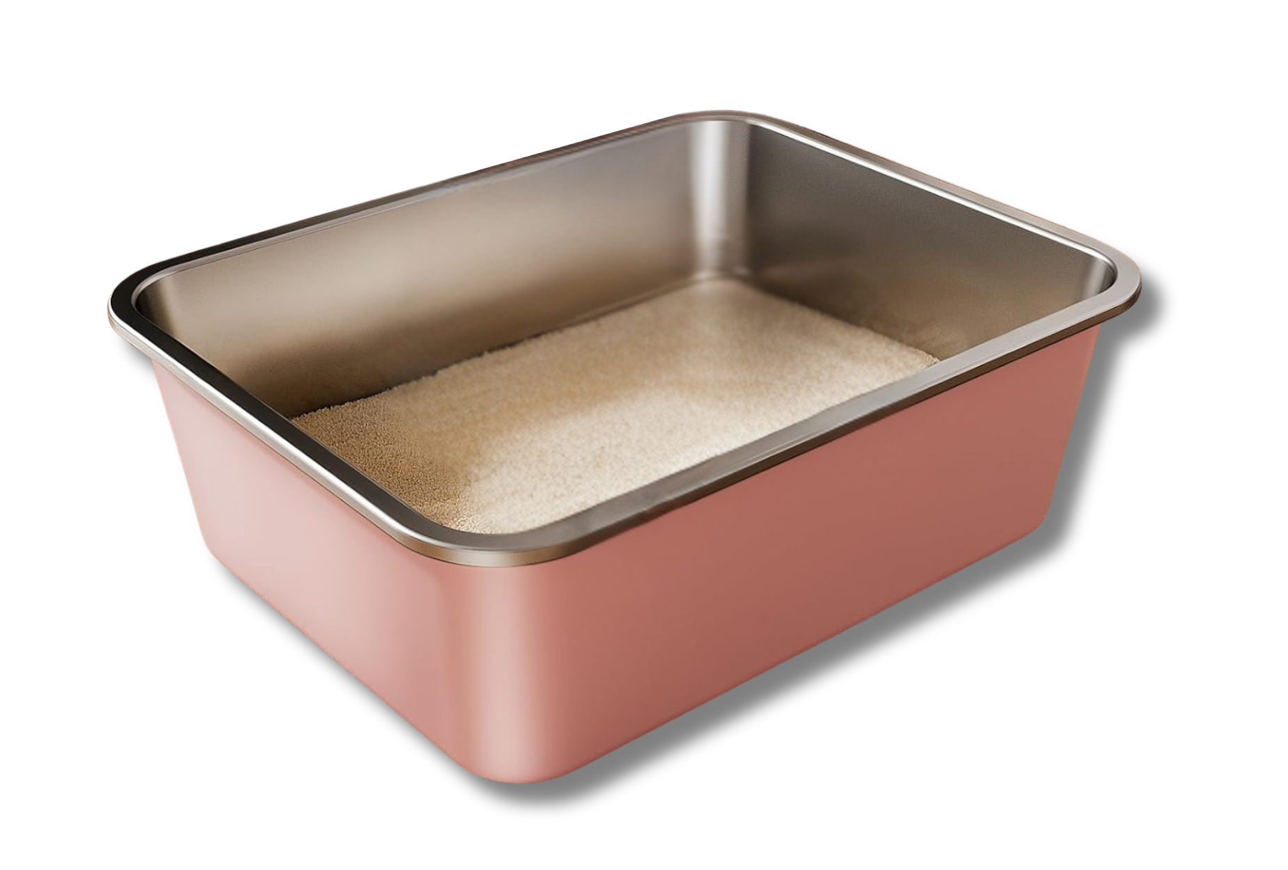 Qiuma Stainless Steel Metal High Sided Cat Litter Box (Assorted Colors)